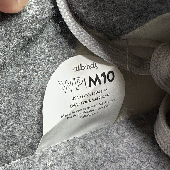 Allbirds Wool Pipers Mens Size 10‎ Shoes Gray Low Top Casual Comfort Sneakers main image 6